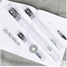 得力（deli） 不锈钢尺/塑料直尺子 办公文具用品 6230 塑料30cm