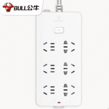Bull公牛正品插座超功率强化多功能智能多孔大插排带过载保护电源排插接线板插板插线板拖线板 3米6插位GN-216