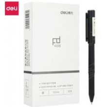 得力(deli) 0.5mm子弹头中性笔 办公学生文具中性笔 签字笔 A108黑
