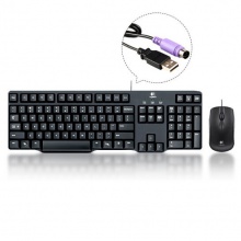 罗技（Logitech）MK100 键鼠套装 有线键鼠套装 办公键鼠套装 全尺寸 黑色 P口键盘 U口鼠标