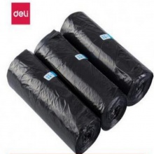 得力(deli)5卷150只中号平底垃圾袋 45×50cm 黑色9588
