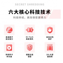 得力(deli)德国5级经典高保密碎纸机碎卡机 独立碎卡碎光盘 多功能办公商用文件颗粒粉碎机33043