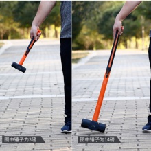 易之力铁锤子榔头 大锤重型八角锤 方头锤头大号砸墙拆墙工具石工锤二锤 4磅专业八角锤