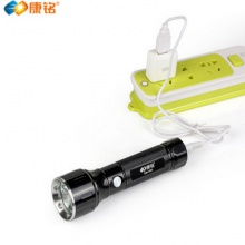 LED充电强光远射手电筒超亮迷你探照灯家用户外照明防身巡逻灯KM-H03