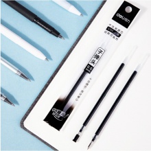得力(deli)0.5mm黑色中性笔笔芯 子弹头签字笔水笔替芯 20支/盒