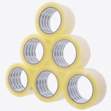 得力(deli)高品质透明封箱胶带打包宽胶带 60mm*100y*45μm(91.4m/卷) 6卷装 办公用品 30333