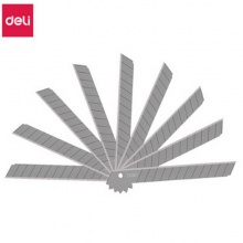 得力(deli)13刀头SK5合金钢小号美工刀片/裁纸刀片 10片便携装 办公用品 2012