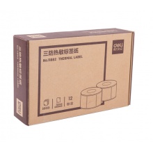 得力（deli）70*50mm三防热敏标签打印纸 不干胶条码打印纸(12卷装 500张/卷)11882