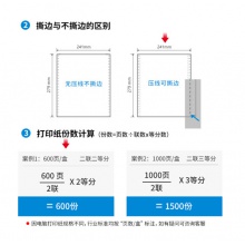得力（deli）蓝标二联二等分电脑打印纸 彩色针式打印机纸LB241-2-1/2CS 80列（撕边 色序:白红 600页/箱）