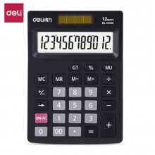 得力(deli)1519A双电源经典商务桌面计算器 12位大屏记忆储存桌面计算机