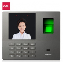 得力(deli)人脸指纹混合识别考勤机 真人语音无接触打卡签到机 免软件安装 自动生成报表33800/34521