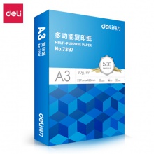 得力（deli）蓝系列 80g A3 复印纸 500张/包 7397