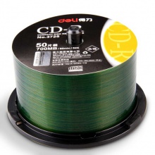 得力（deli）3725 空白CD刻录光盘 CD-R/52X/700MB 50片/筒