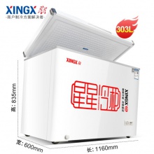 星星（XINGX）BD/BC-303GA冰柜商用卧式单温冷藏冷冻柜家用节能冰箱冰吧水果保鲜柜 1160*600*835mm