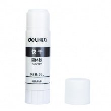 得力(deli)30S快干可水洗固体胶水 36g高粘度PVP胶棒 12支装 53312