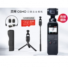 大疆DJI 口袋灵眸云台相机 osmo pocket 手持云台稳定器 Vlog 拍摄防抖 标配+256G卡+三脚架+延长杆+转接座+读卡器