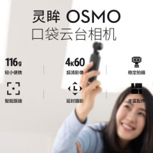 大疆DJI 口袋灵眸云台相机 osmo pocket 手持云台稳定器 Vlog 拍摄防抖 标配+256G卡+三脚架+延长杆+转接座+读卡器