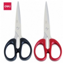 剪刀 得力(deli)180mm办公家用生活剪刀 1把 办公用品 颜色随机6009