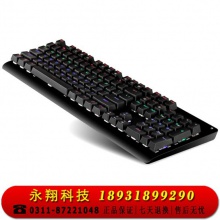 灵蛇（LINGSHE)机械键盘 有线机械键盘 104键 混光 黑色