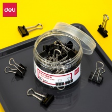 得力8565-5#黑色长尾票夹19mm（40只/筒）